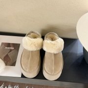 【UGG】厚底スリッポンウールスリッパレディース