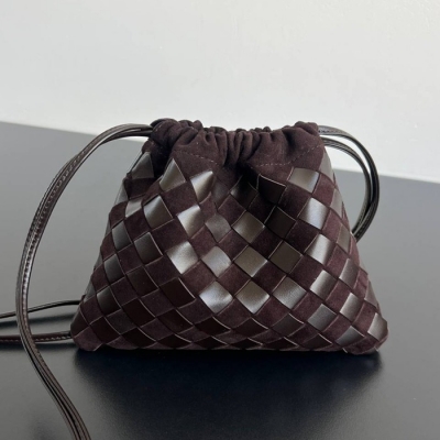 BV トートバッグ レザー ショルダーバッグ 抽繩 ダストバッグ 21×16.6×1cm