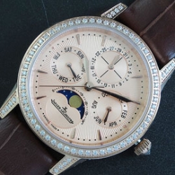 JAEGER-LECOULTRE マスター ミルク色文字盤 ベゼル全面ダイヤモンド 信頼の時計屋