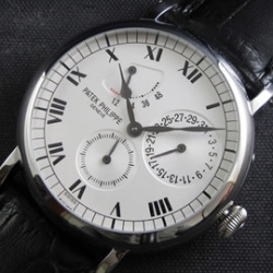 PATEK PHILIPPE デイ/デイト ブラック革ベルト 高級腕時計