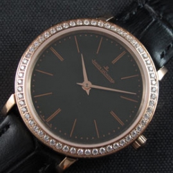 JAEGER-LECOULTRE マスター Swiss RONDA クォーツ搭載 ブラック革ベルト 優良店