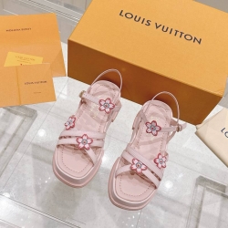 【LOUISVUITTON】マヤフラットフォームサンダルレザーサンダルレディース