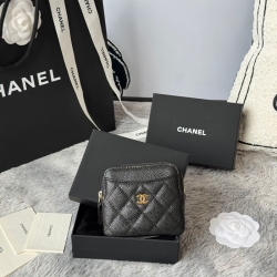 CHANEL コインパース カーフレザー レディース 11×9.5×1.5cm