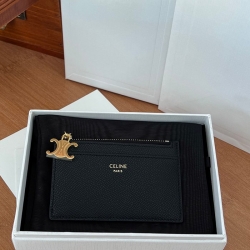 CELINE トリオンフ ジッピーカードケース カーフレザー レディース 11×7.5×1cm