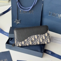 DIOR サドル ジッピーウォレット カーフレザー メンズ 19.8×11cm