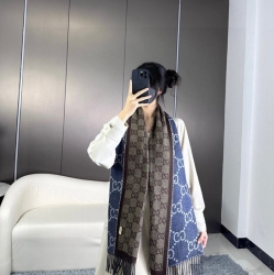 グッチ 両面GG提花スカーフ 34x194cm