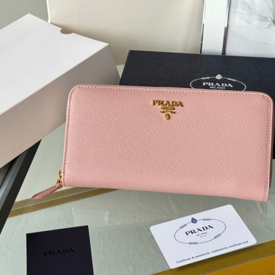 PRADA ジッピーウォレット サフィアーノレザー メンズ 19×12cm