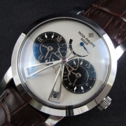 PATEK PHILIPPE デュアルタイム パワーリザーブ Asian 21600振動 シルバーホワイト 視認性高い