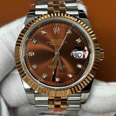 ROLEX 126331G デイトジャスト 41mm チョコレート 10Pダイヤ ジュビリー 2024最高品質