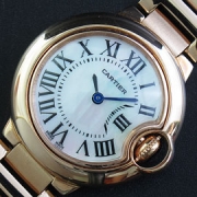 CARTIER バロンブルー レディース エバーローズゴールド ライトブルーダイヤル 安心サービス