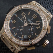 HUBLOT ビッグバン イエローゴールド 表全面ダイヤ メンズ向け