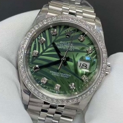 ROLEX M126284RBR デイトジャスト 36mm オリーブグリーンパーム 話題