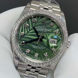 ROLEX M126284RBR デイトジャスト 36mm オリーブグリーンパーム 話題
