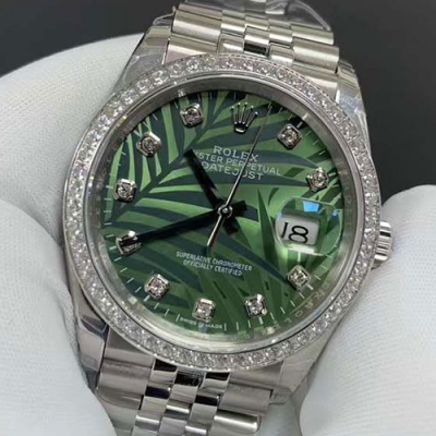 ROLEX M126284RBR デイトジャスト 36mm オリーブグリーンパーム 話題