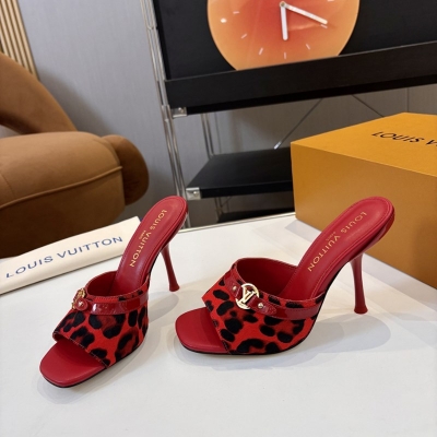 【LOUISVUITTON】ハイヒールサンダルレザーサンダルスリッポンレディース