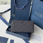 DIOR ジッピーウォレット ジャカード メンズ 19.8×11×2.5cm