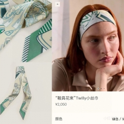 エルメス 鞍具花束ツイリー小スカーフ 5 x 86.5cm