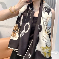 シャネル 新作 クラシックカメリアシルクベロアスカーフ 140x140cm