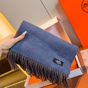 エルメス 両面ラムカシミヤスカーフ 30x180cm