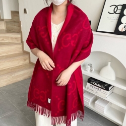 グッチ 2025新作。両面カシミヤ 35x190cm