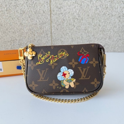 LOUIS VUITTON ミニポシェット チャーム モノグラム キャンバス レディース 5×10.5×4cm