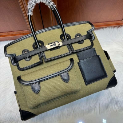 HERMES バーキン 35 カーゴ キャンバス×スウィフト レディース 35×25×18cm