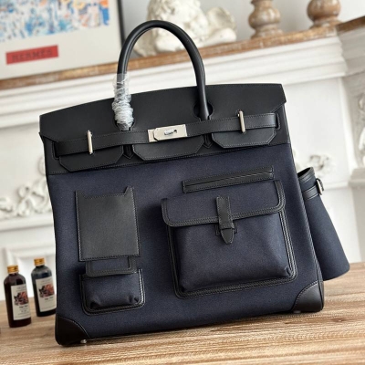 HERMES HAC 40 カーゴ キャンバス×スウィフト メンズ 40×30×15cm