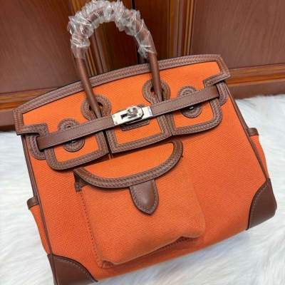 HERMES バーキン 25 カーゴ キャンバス×スウィフト レディース 25×20×13cm