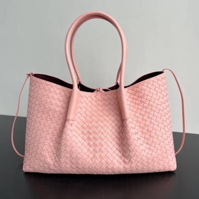 BV トートバッグ レザー ハンドバッグ 編み込み 23×43×14.5cm