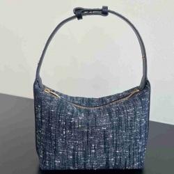 BV ショルダーバッグ デニム ハンドバッグ ウォレス 20×13×9cm