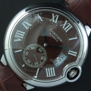 CARTIER カリブル ドゥ Asian 自動巻き 人工ダイヤ ブラウン革ベルト 質感良好