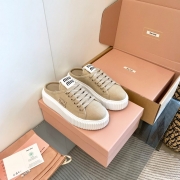 【MIUMIU】スニーカーキャンバススニーカー厚底スニーカーレディース