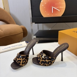 【LOUISVUITTON】ハイヒールサンダルレザーサンダルスリッポンレディース