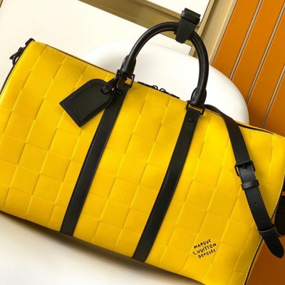 LOUIS VUITTON キープオール バンドリエール 50 ダミエスキューバ カーフレザー メンズ 50×29×23cm