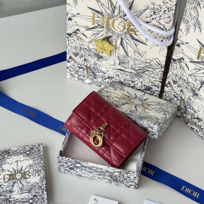 DIOR マイディオール グリシン ウォレット ラムスキン レディース 11×7.5×2.5cm