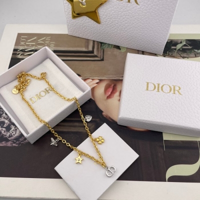 ネックレス D ゴールド×シルバー配色ネックレス — 周也着用、分色メッキ、星 ハート クローバー 水玉など多種モチーフ