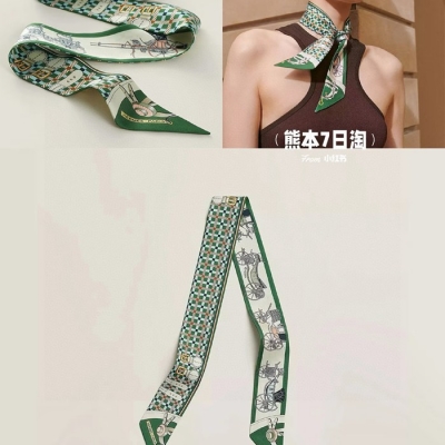 エルメス 新式馬車ツイリー小スカーフ 5 x 86cm