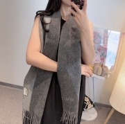 エルメス パリコレクション両面カシミヤスカーフ 180x30