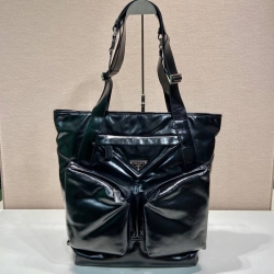 PRADA トートバッグ ワックスレザー メンズ 31.5×42.5×16cm
