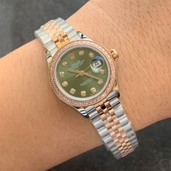 ROLEX 278383RBR デイトジャスト 28mm オリーブグリーン レディース