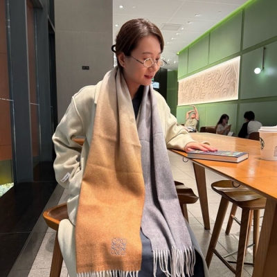 ロエベ プレミアムグラデーションカシミヤストール 35x190cm