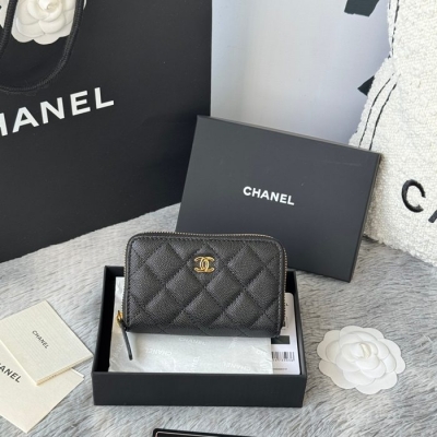 CHANEL 25C ジッピーウォレット カーフレザー レディース 12×8×2cm