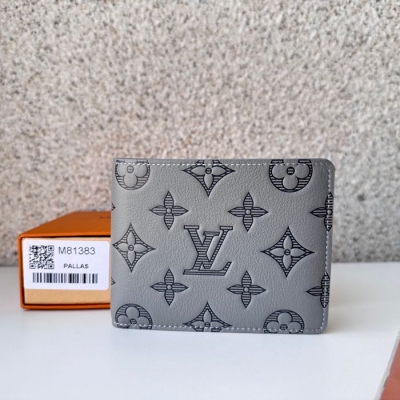 LOUIS VUITTON ミュルティプル ウォレット モノグラム シャドウ レザー メンズ 11.5×9×1.5cm