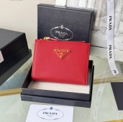 PRADA 二つ折り財布 サフィアーノレザー メンズ 10×9×2cm
