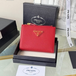 PRADA 二つ折り財布 サフィアーノレザー メンズ 10×9×2cm