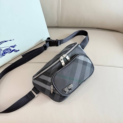 BURBERRY チェック ウエストバッグ メンズ 27×14×7cm
