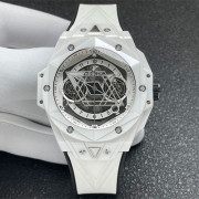 HUBLOT 418.HX.2001.RX.MXM21 ビッグバン ウニコ サンブルーII ホワイトセラミック 45mm 機能性良好