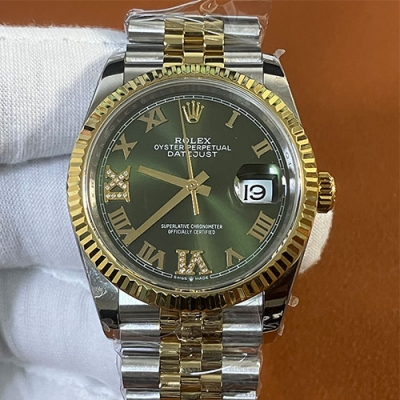 ROLEX 126233 デイトジャスト グリーンローマ 69ダイヤ 安心