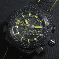 HUBLOT キングパワー アイルトンセナ Asian 7750搭載 自動巻き ブラック クロノグラフ
