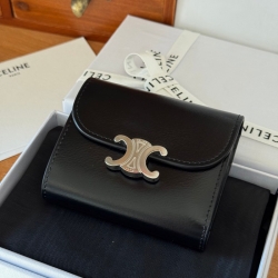 CELINE トリオンフ ショートウォレット カーフレザー レディース 10.5×8.5×4cm